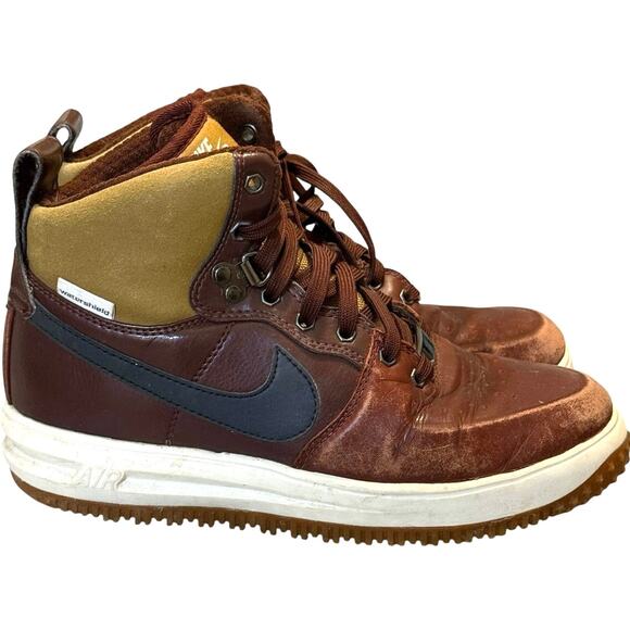 Nike Lunar Force 1 Duck Boot Women's Size 6.5 Sneakerboot Maroon Gum Bottom - Picture 1 of 8